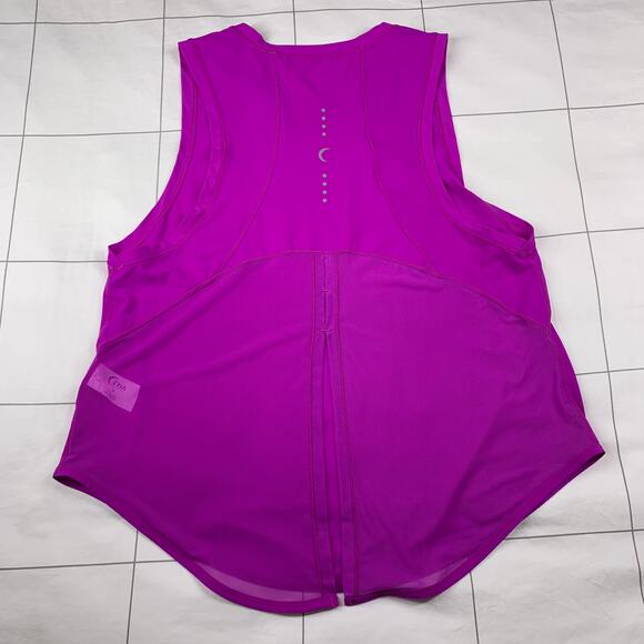 Zyia Active Tank Womens Medium Purple Split Back Open Sheer Tie Athletic Gym Run - Picture 4 of 9